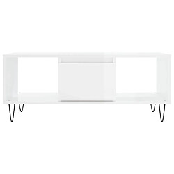 Acheter VidaXL Table Basse Blanc Brillant 90x50x36.5 cm