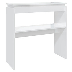 vidaXL Table console - Blanc brillant