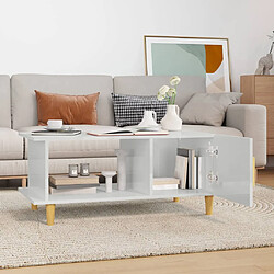 Avis vidaXL Table basse Blanc brillant - 90x50x40 cm