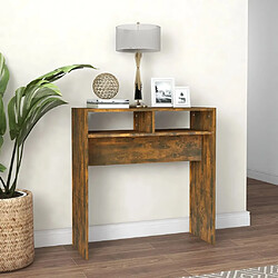 Table console vidaXL chêne fumé