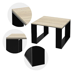 Acheter Ml-design Table basse carrée - chêne et noir