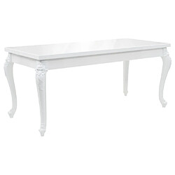 vidaXL Table à manger blanc brillant MDF