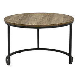 Acheter En.casa Table basse gigogne ronde - Noir et bois