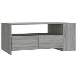 vidaXL Table basse sonoma gris - 102x55x42 cm