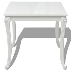 Avis vidaXL Table à manger - Blanc brillant