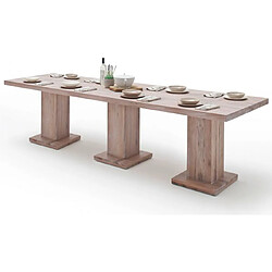Pegane Table à manger rectangulaire - Chêne chaulé