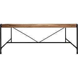 Atmosphera Table à manger design bois et métal industriel Siam - L. 200 x H. 77 cm - Noir