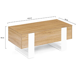 Idmarket MARKET Table Basse PHOENIX Bois Blanc pas cher