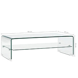 vidaXL Table Basse Verre Trempé - Clair pas cher