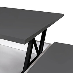 Idmarket Table basse ELEA blanc/gris - Plateau Relevable pas cher
