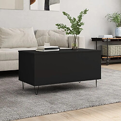 vidaXL Noir 90x45 Table basse - Bois d'ingénierie - Noir - 90x44,5x45 cm