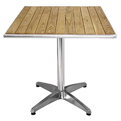 bolero Table carrée Aluminium et frêne 700 mm