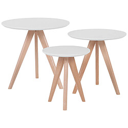 BELIANI Ensemble de tables VEGAS Set de 3 - Blanc