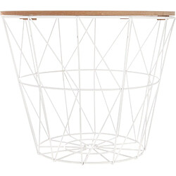 Atmosphera Table à café filaire Kumi - Diam. 38 cm - Blanc