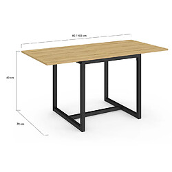 Idmarket MARKET Table DETROIT 80-160 cm pas cher