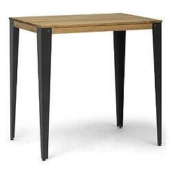 Ds Meubles DSMeubles Lunds Mange debout 70x110 - Anthracite métal Table mange debout - Style industriel - 110 cm - Bois effet vintage - Pieds métal coupé laser