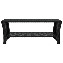 Avis VidaXL Table basse résine tressée noir