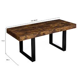 Idmarket market Table Extensible Phoenix - Bois Vieilli/Noir pas cher