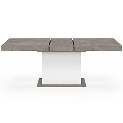 Avis Idmarket MARKET Table extensible Eden - Béton/Blanc