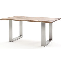 Pegane Table à manger en chêne - Marron