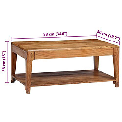 vidaXL Table basse Bois massif - 88x50x38 cm pas cher