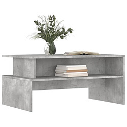 Avis vidaXL Table basse Gris béton 90x55x42,5 cm