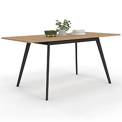 Idmarket MARKET Table INGA 120-160 Bois/Noir