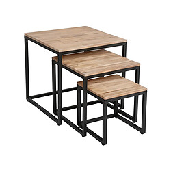 Atmosphera Lot de 3 tables basses Edena - Naturel