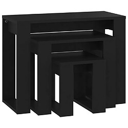 vidaXL Tables gigognes 3 pcs - Noir