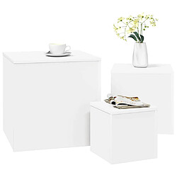 Avis vidaXL Ensemble de Tables d'Appoint - Blanc