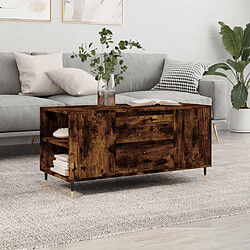 vidaXL Table basse - Chêne fumé - Bois d'ingénierie