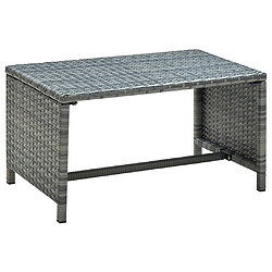 vidaXL Table basse anthracite 70x40x38 cm - Résine tressée