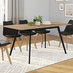 Idmarket MARKET Table INGA 120-160 Bois/Noir