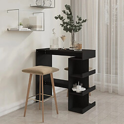 Avis Vidaxl VIDA XL Table de bar - Noir avec étagères
