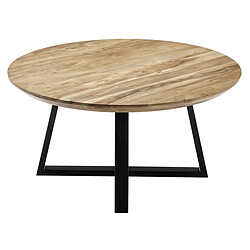 Avis Pegane Table basse ronde acacia - naturel et noir