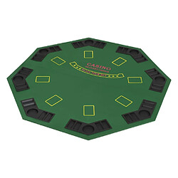 vidaXL Dessus de table de poker pour 8 joueurs 2 plis Octogonal Vert