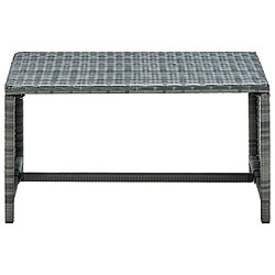 vidaXL Table basse anthracite 70x40x38 cm - Résine tressée