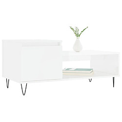Avis Vidaxl - Table basse Blanc Brillant 100 cm