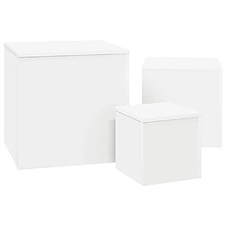 Acheter vidaXL Ensemble de Tables d'Appoint - Blanc