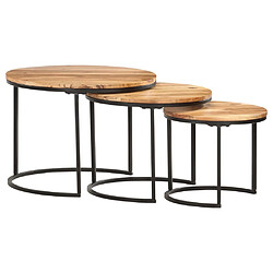 vidaXL Tables gigognes 3 pcs - Bois d'acacia