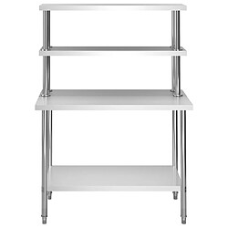 Helloshop26 Table de travail cuisine - Argenté