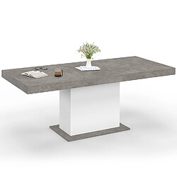 Idmarket MARKET Table extensible Eden - Béton/Blanc