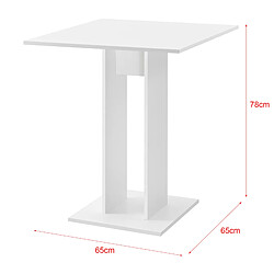 En.casa Table à manger carrée - Blanc mat