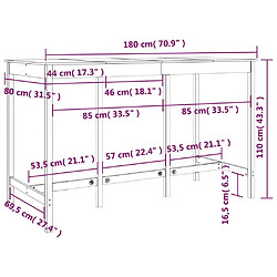 vidaXL Table de Bar Bois de Pin pas cher