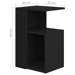 vidaXL Table d'appoint Noir 36x30x56 cm pas cher