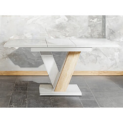 Avis Bestmobilier table à manger extensible - Blanc et chêne clair