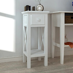 VidaXL Table d'appoint avec tiroir Blanc