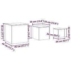 vidaXL Ensemble de Tables d'Appoint - Blanc pas cher