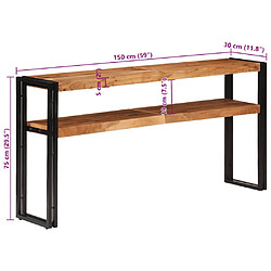 VIDAXL Table console bois d'acacia pas cher