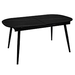 Pegane Table à manger extensible en verre - Noir